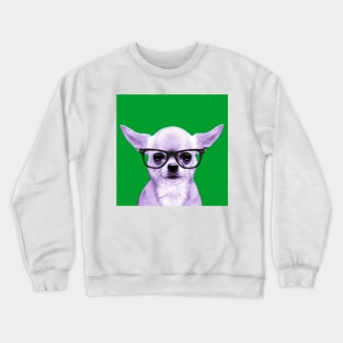 Pop Art Chihuahua in Green Background - Print / Home Decor / Wall Art / Poster / Gift / Birthday / Chihuahua Lover Gift / Animal print Canvas Print Crewneck Sweatshirt